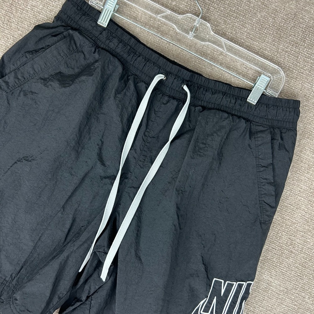 Nike Woven Alumni Athletic Shorts Men XL Black Graphic Logo Mesh Lined High Rise